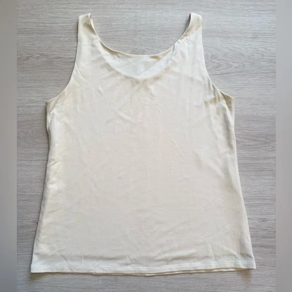 Eileen Fisher Stretch 100% Silk Tank in Ivory - Picture 9 of 9